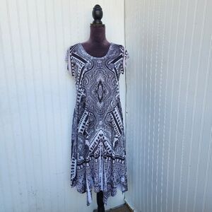 World Unity Women's Midi Dress Paisley Sleeveless Rhinestone Embellished Sz S